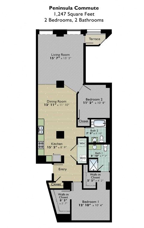 Peninsula Commute Floor Plan at Park Pacific, St. Louis